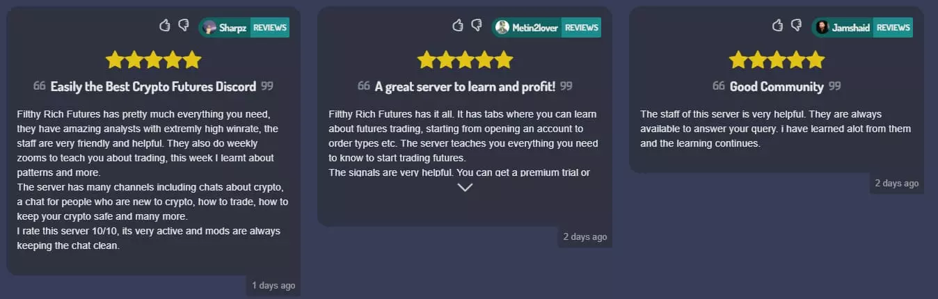 Filthy Rich Futures Customers' Review