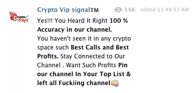 crypto vip signal scam